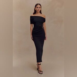 Meshki Kendra Scuba Jersey Midi Dress With Hardware